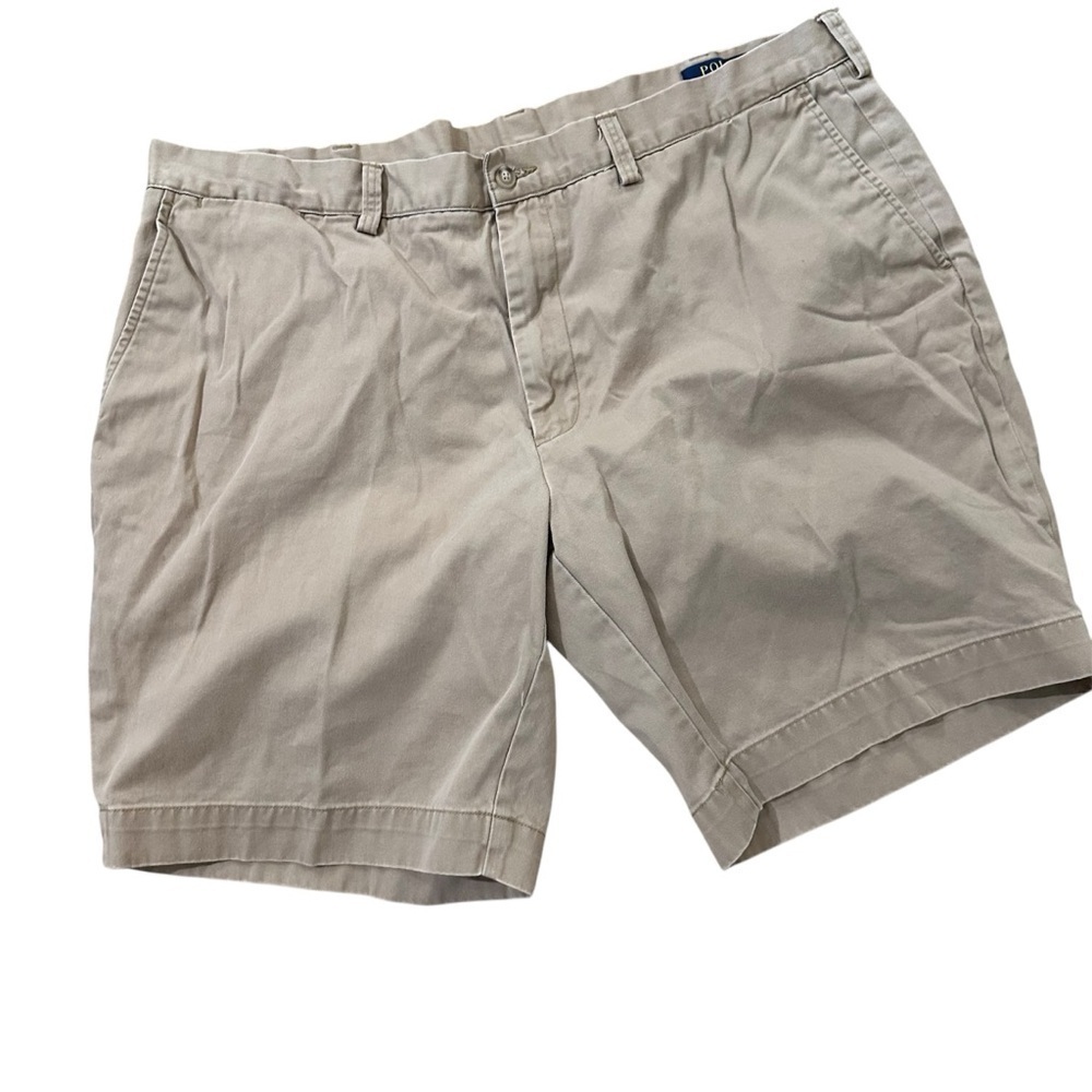Polo Ralph Lauren Men’s Cotton Khaki Flat Front Chino Shorts Sz 42 GUC